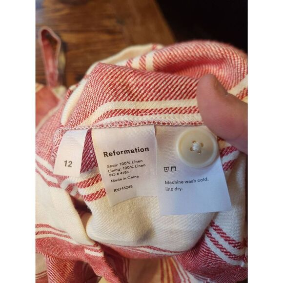 NWT Reformation Coconut Romper in red Stripe sz 12 - Picture 3 of 5